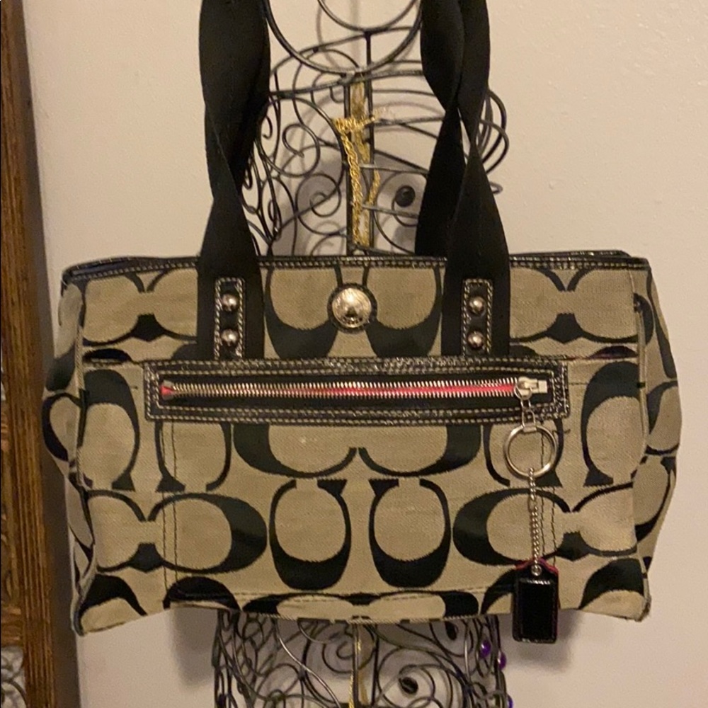 Coach signature C fabric large shoulder bag
